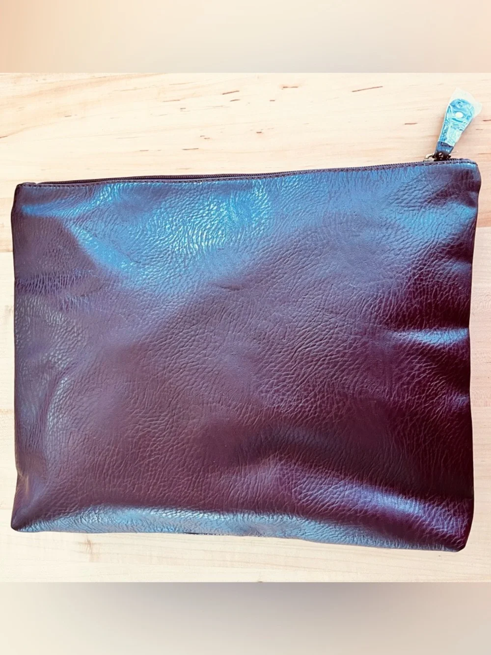 Free People Burgundy Faux Leather Clutch/Pouch/Laptop Case NWOT